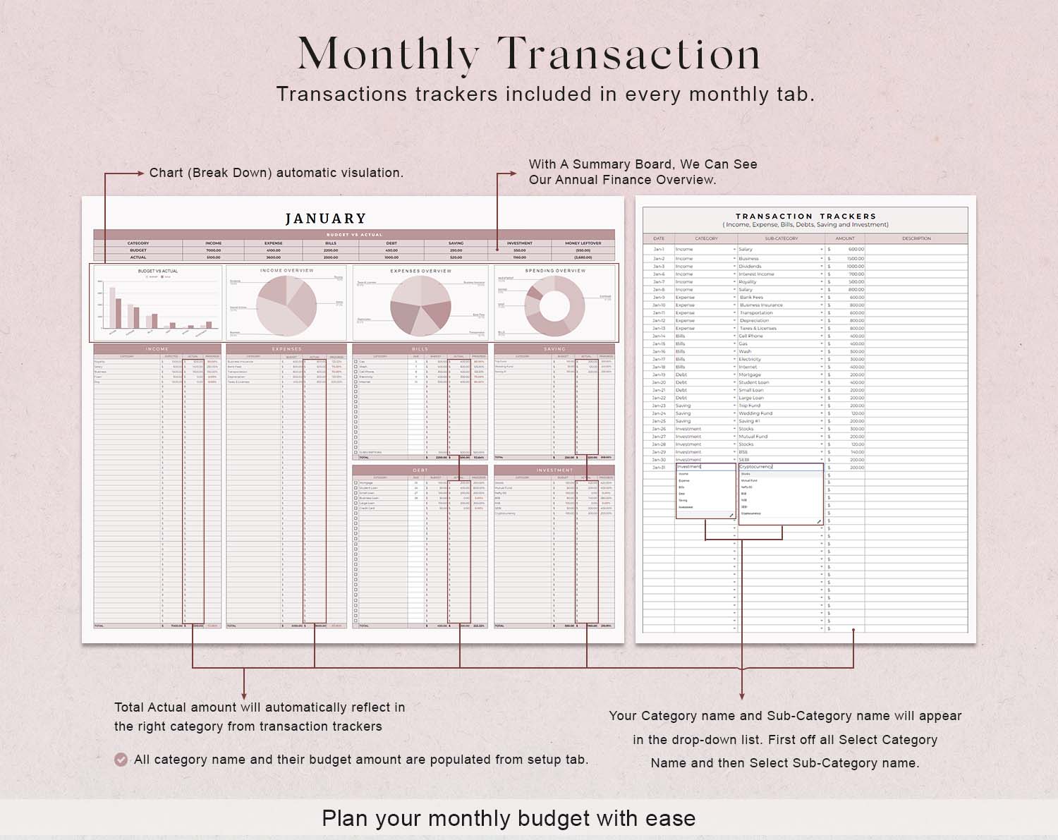 Ultimate Annual Budget Template for Google Sheets and Excel Sheet, Budget Tracker, Budget Spreadsheet, Debt Tracker, Spending Tracker, Budget by Paycheck. - Design Findable