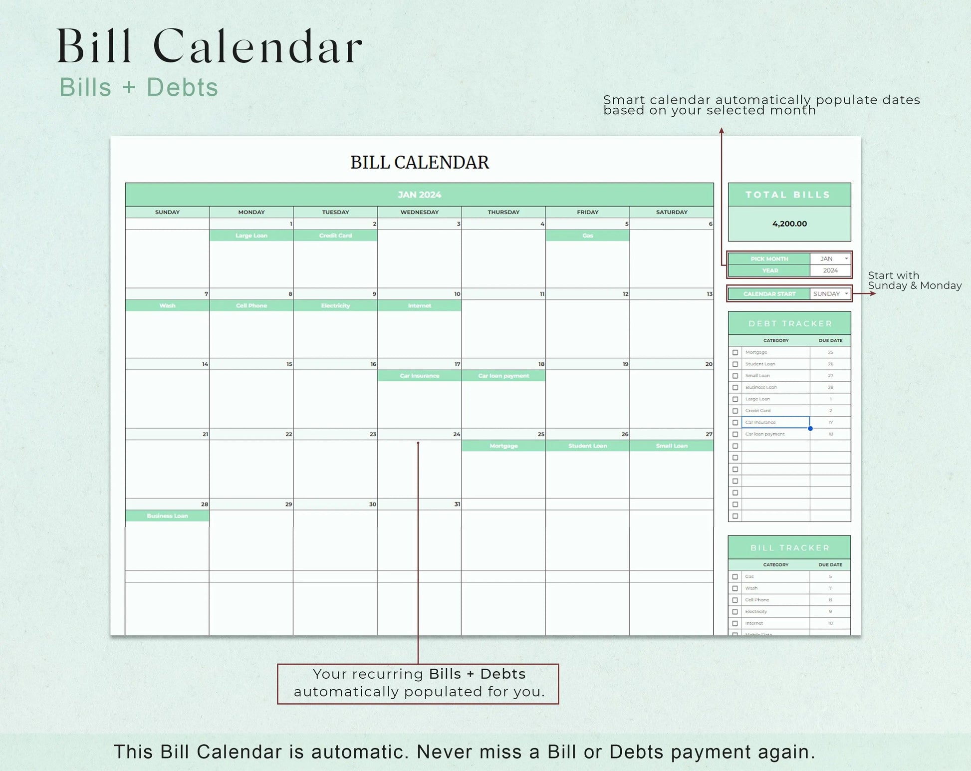 Annual Budget Spreadsheet Template for Google Sheets  & Excel - Design Findable