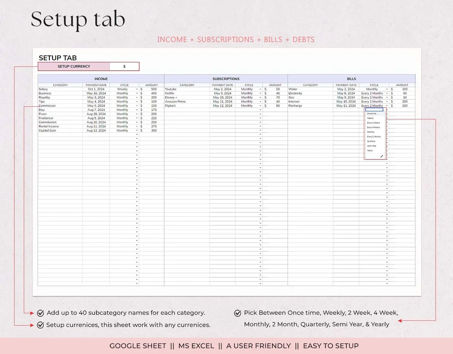 Bill Tracker Spreadsheet, Google Sheets Bill Calendar, Monthly Bill Planner, Bill Payment Dashboard - Design Findable