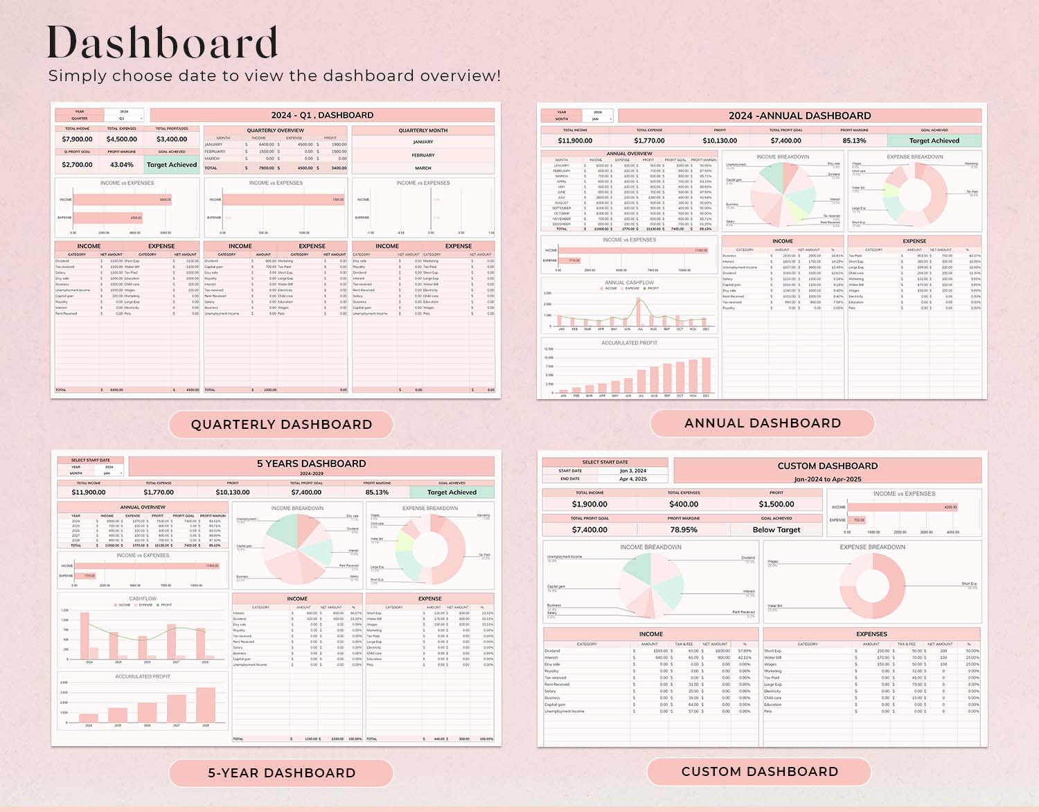 Ultimate Small Business Bookkeeping Spreadsheet, Google Sheet and Excel, Income & Expense Tracker, Sale Tax Tracker, Accounting, Business Tracker - Design Findable