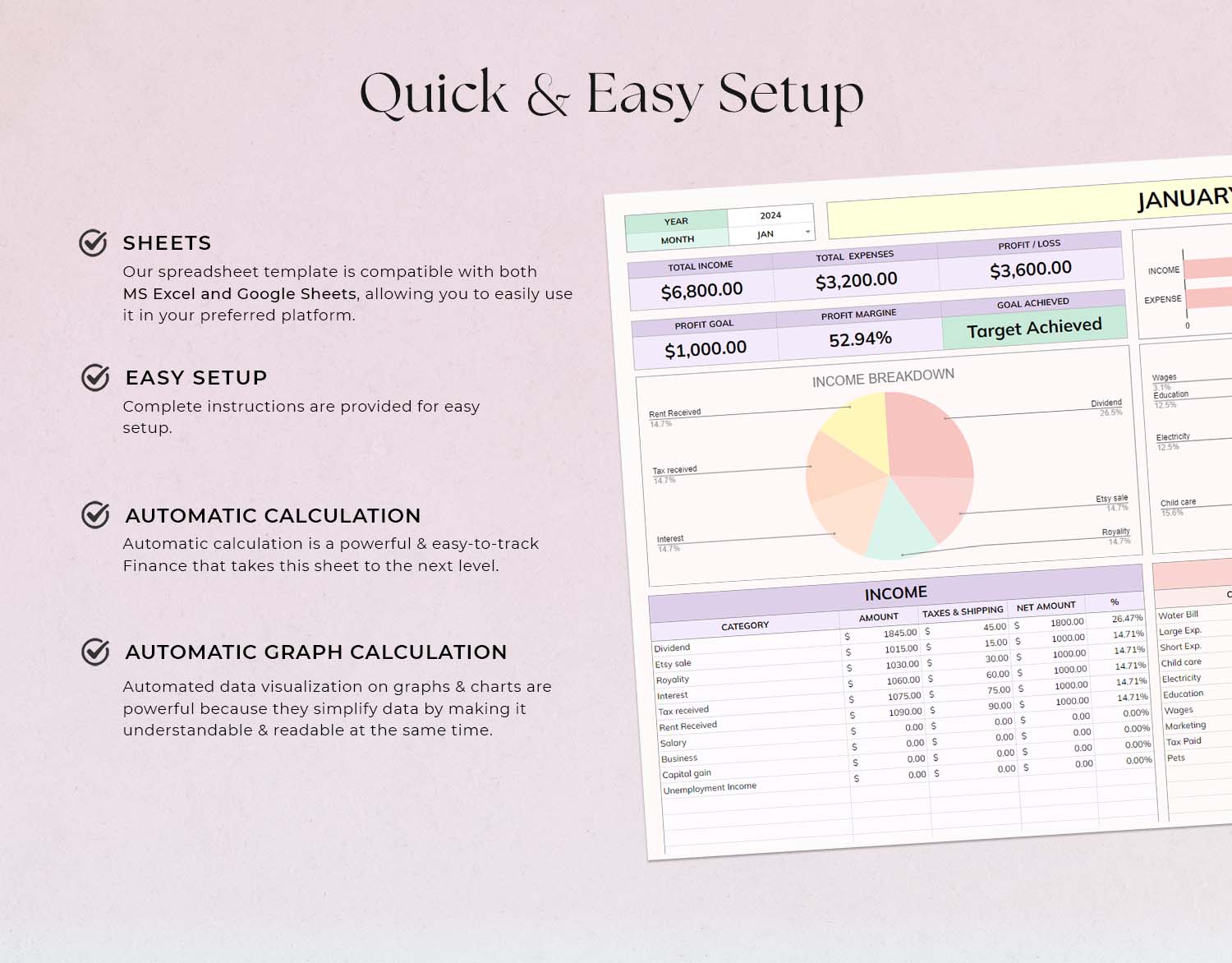 Ultimate Small Business Bookkeeping Spreadsheet, Google Sheet and Excel, Income & Expense Tracker, Sale Tax Tracker, Accounting, Business Tracker - Design Findable