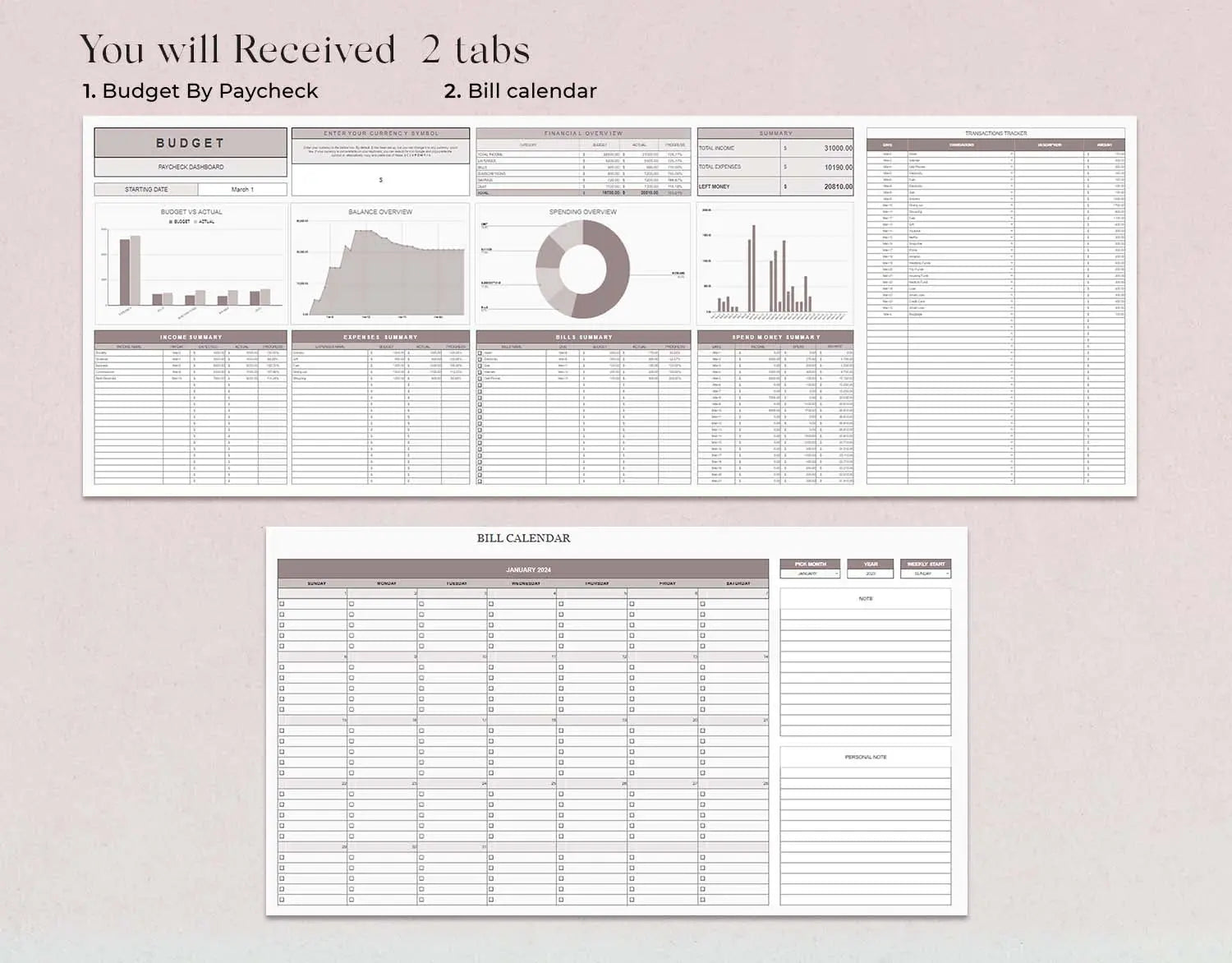 Budget by Paycheck Spreadsheet, Google sheet and Excel Template, Bill Calendar, Weekly Biweekly Financial Planner, Budget Paycheck - Design Findable