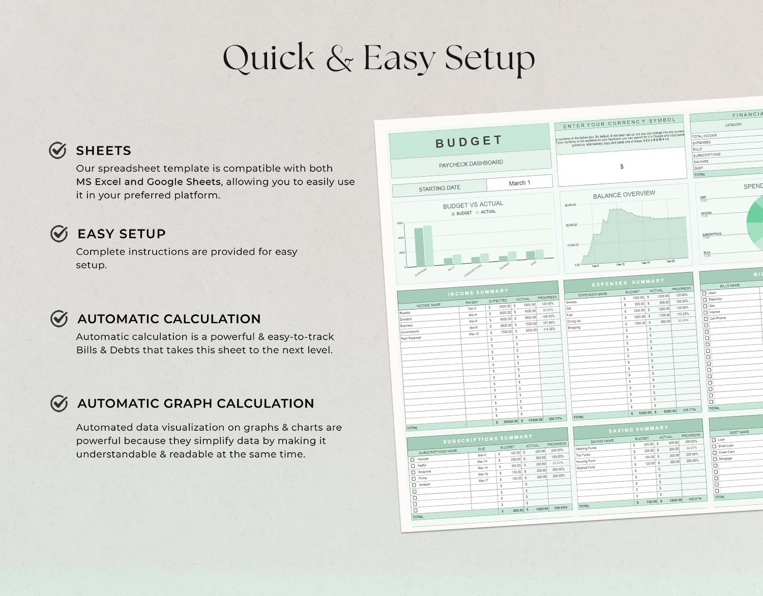 Budget by Paycheck Spreadsheet, Google sheet and Excel Template, Bill Calendar, Weekly Biweekly Financial Planner - Design Findable