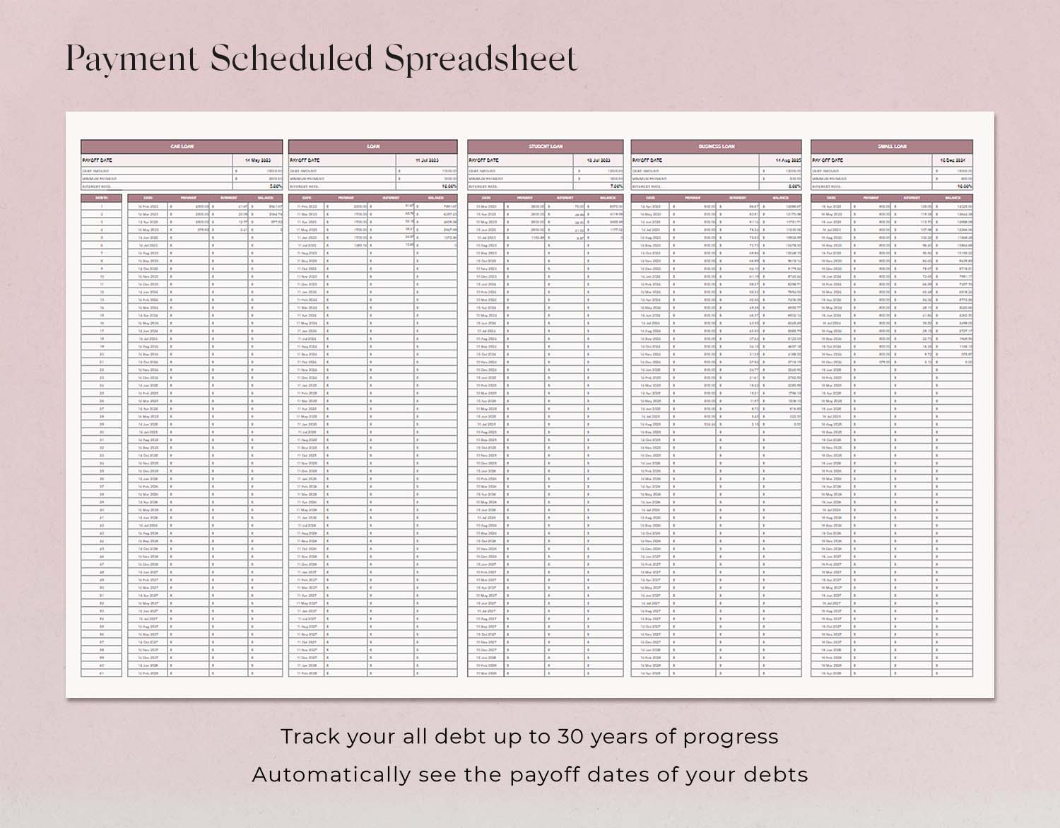 Debt Snowball Calculator, Google Sheets Budget Template, Excel Spreadsheet, Debt Tracker, Debt Payoff Tracker, Financial Planner - Design Findable