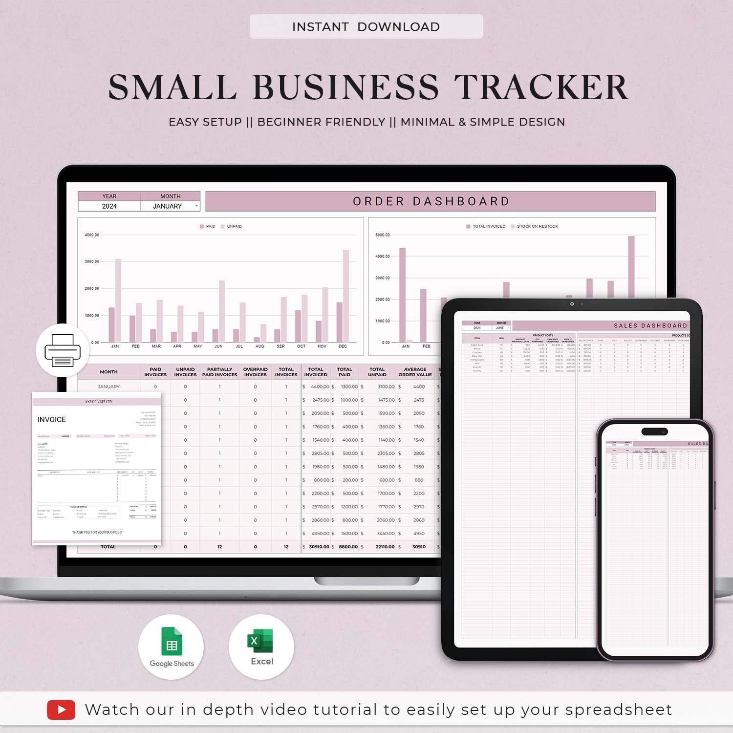 Small Business tracker, Inventory Tracker, Order Tracker, Bookkeeping Spreadsheet, Product Handmade Pricing Calculator, Client Tracker, Google Sheet & Excel - Design Findable