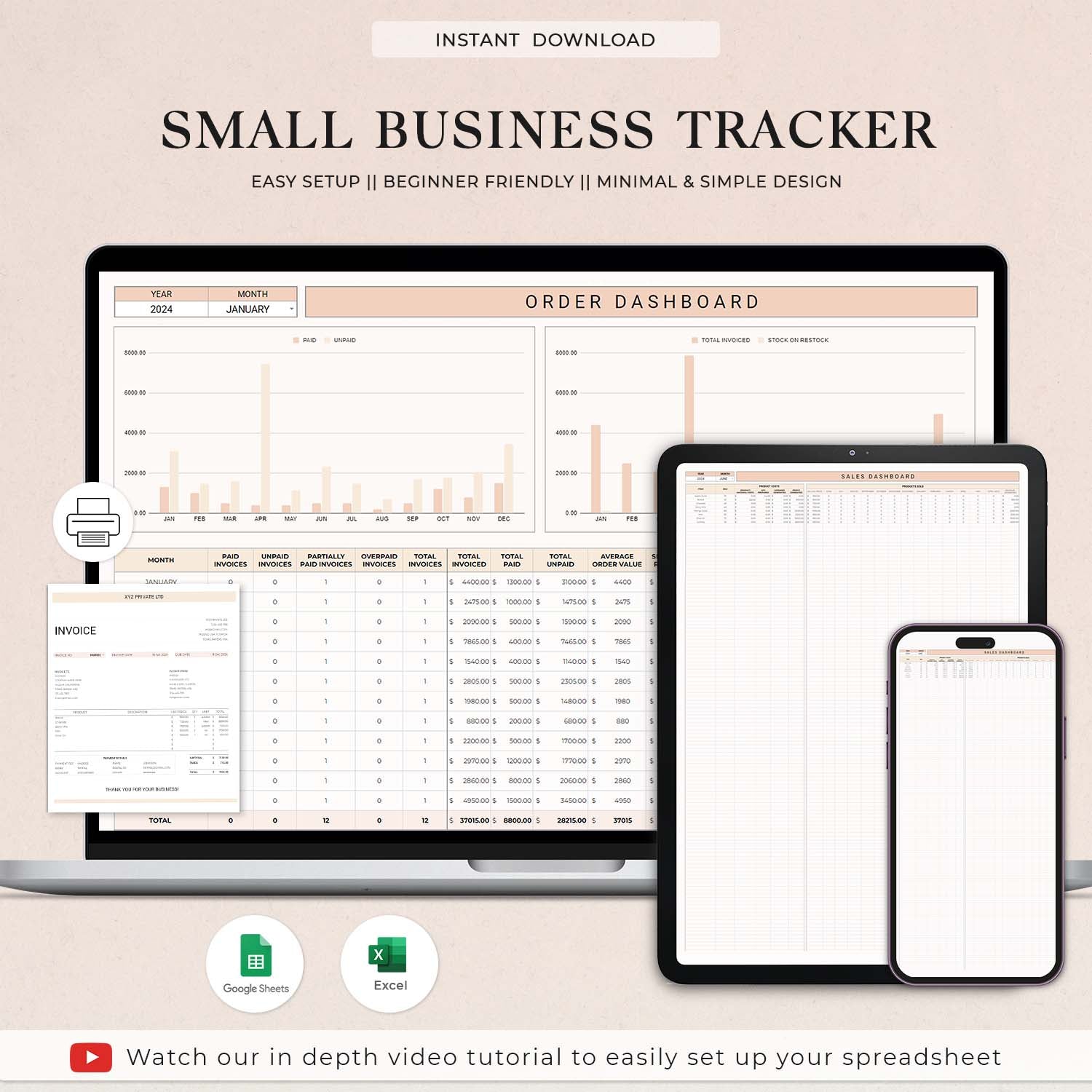 Small Business tracker, Inventory Tracker, Order Tracker, Bookkeeping Spreadsheet, Product Handmade Pricing Calculator, Client Tracker, Google Sheet & Excel - Design Findable