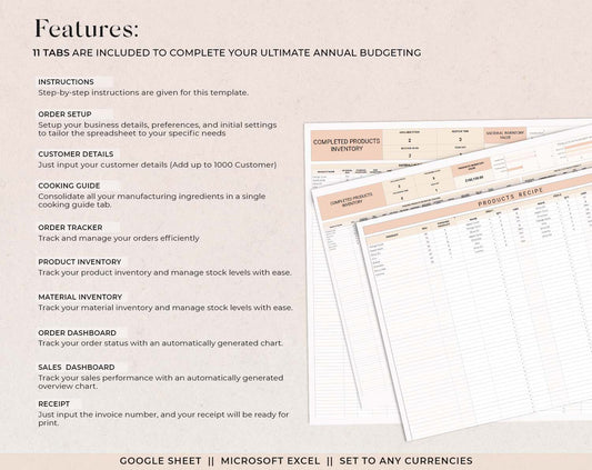 Small Business tracker, Inventory Tracker, Order Tracker, Bookkeeping Spreadsheet, Product Handmade Pricing Calculator, Client Tracker, Google Sheet & Excel - Design Findable