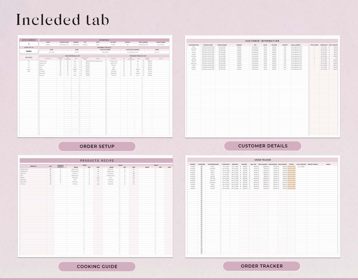 Small Business tracker, Inventory Tracker, Order Tracker, Bookkeeping Spreadsheet, Product Handmade Pricing Calculator, Client Tracker, Google Sheet & Excel - Design Findable