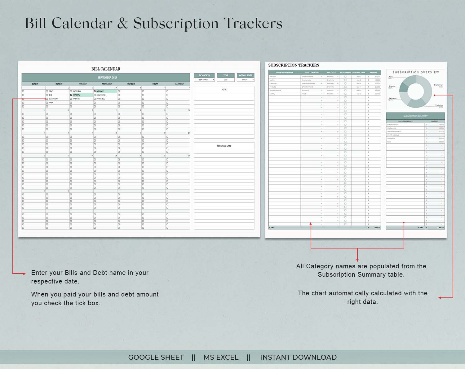 Ultimate Monthly Budget Spreadsheet Google Sheets Excel Template Financial Planner Debt Snowball Sinking Funds Subscription Tracker Income, Budget Tracker, Expense Tracker - Design Findable