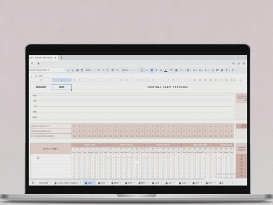Habit Tracker Spreadsheet Template for Google Sheets & MS Excel, Monthly, Weekly, Daily Tracker, Daily To Do List, Goal Planner, Goal Tracker